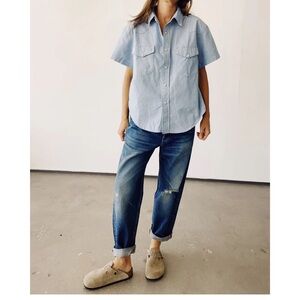 Hey Gang- Light Blue Button Down Shirt for Women
Sold out